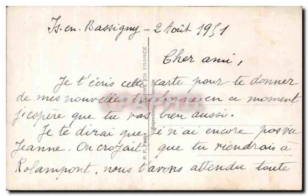 Mann am Telefon — Szene-Foto — P.F. n° 623 - Rückseite