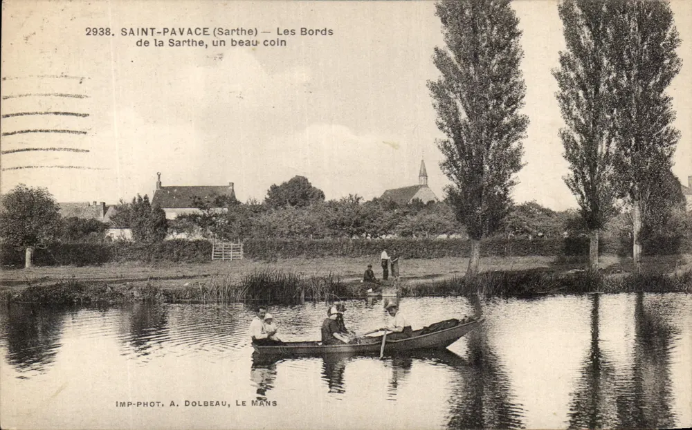Saint-Pavace (Sarthe) — Die Ufer der Sarthe, ein schöner Ort — IMP-PHOT. A. Dolbeau, Le Mans - Vorderseite