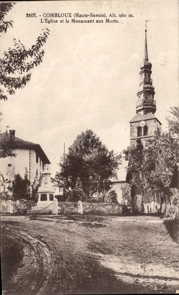 Combloux (Haute-Savoie) — Die Kirche und das Kriegerdenkmal — L. Feuzy, Verlag - Vorderseite