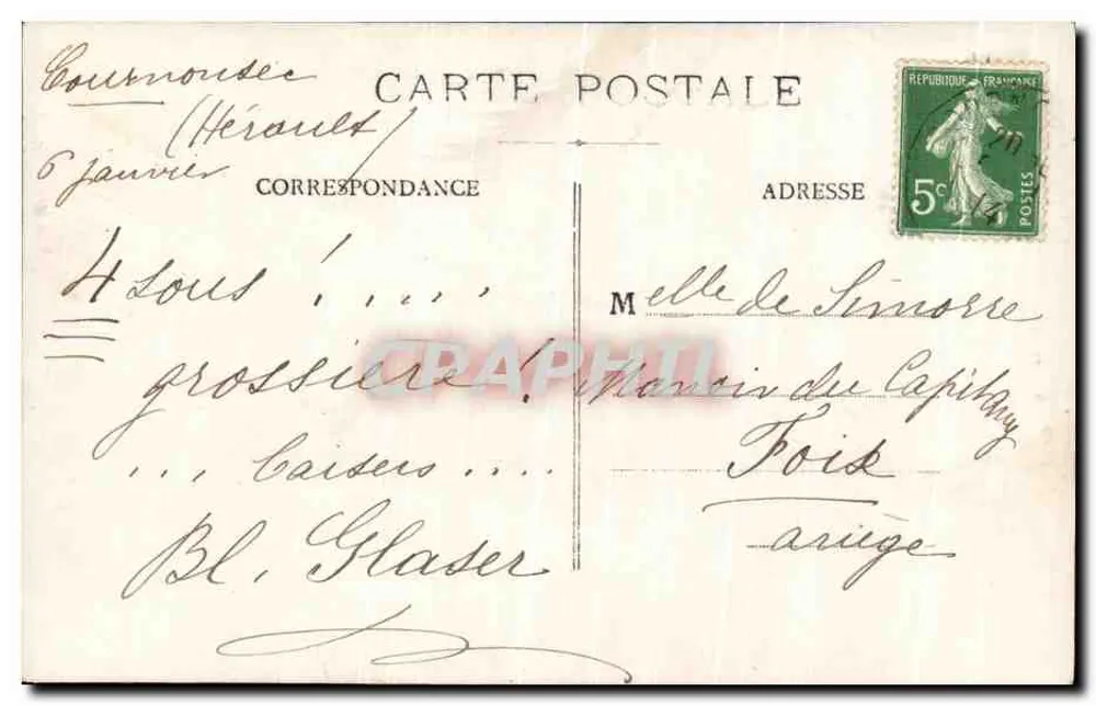 Tema mitológico — Museu de Montpellier — editor A. Cabanel - Verso