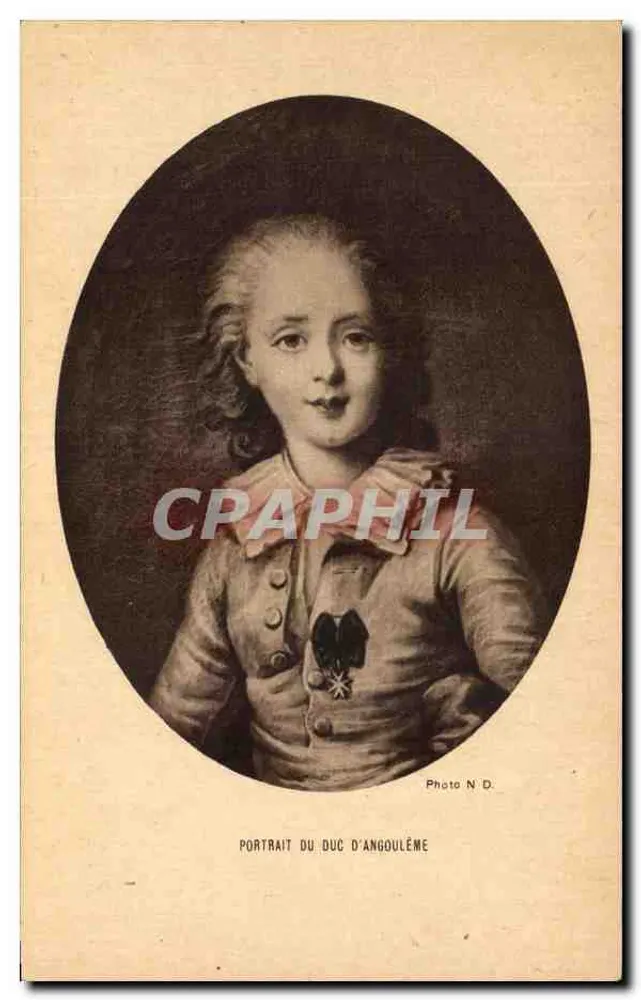 Retrato do Duque d'Angoulême — Foto N.D. — Comitê Nacional da Criança, Paris - Frente