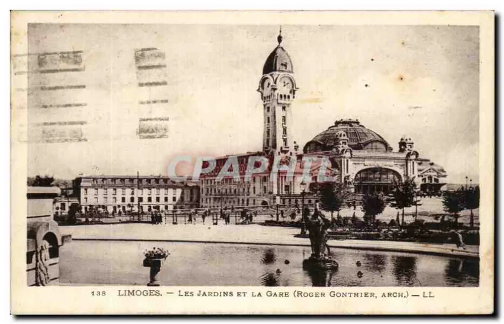 Limoges — Los Jardines y la Estación (Roger Gonthier, arq.) — LL - Anverso