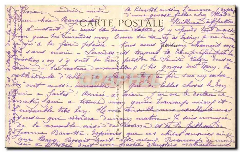 Evian-les-Bains — Grand Hôtel d'Evlan — Editor anônimo, n° 787 - Verso