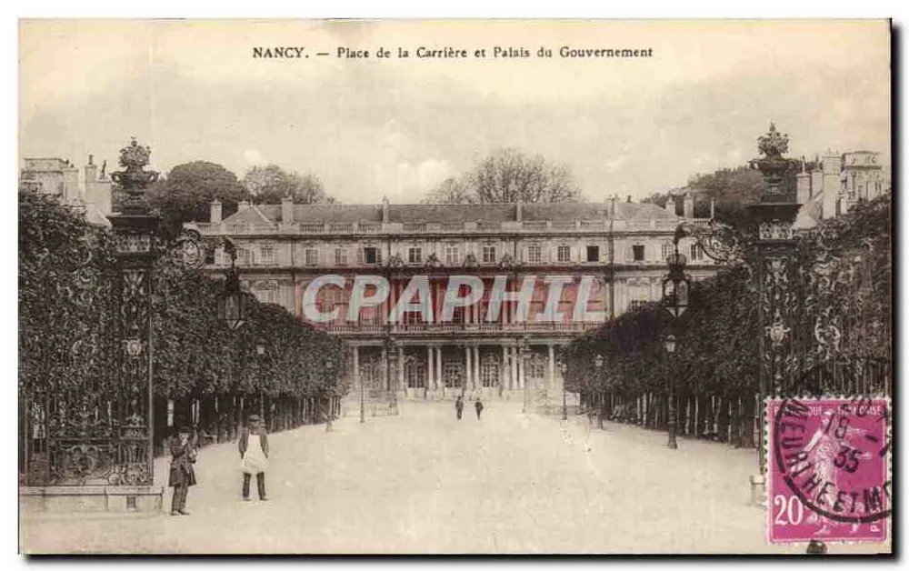 NANCY — Place de la Carrière und Palais du Gouvernement - Vorderseite