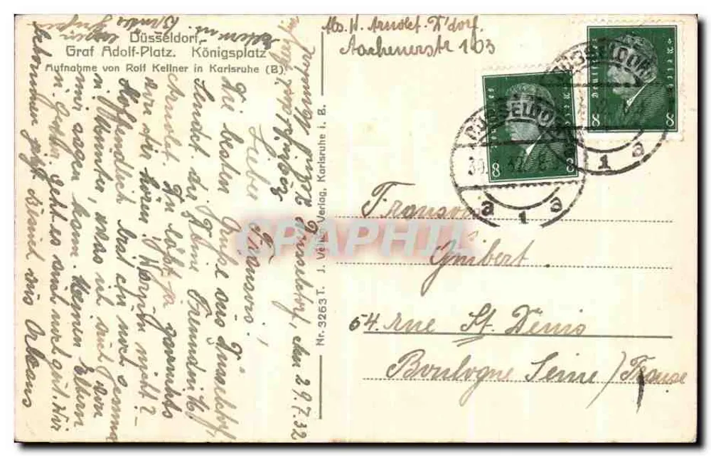 Königstraße — widok mostu i pomnika — J. Vetter Verlag, n° 3263 T. - Rewers