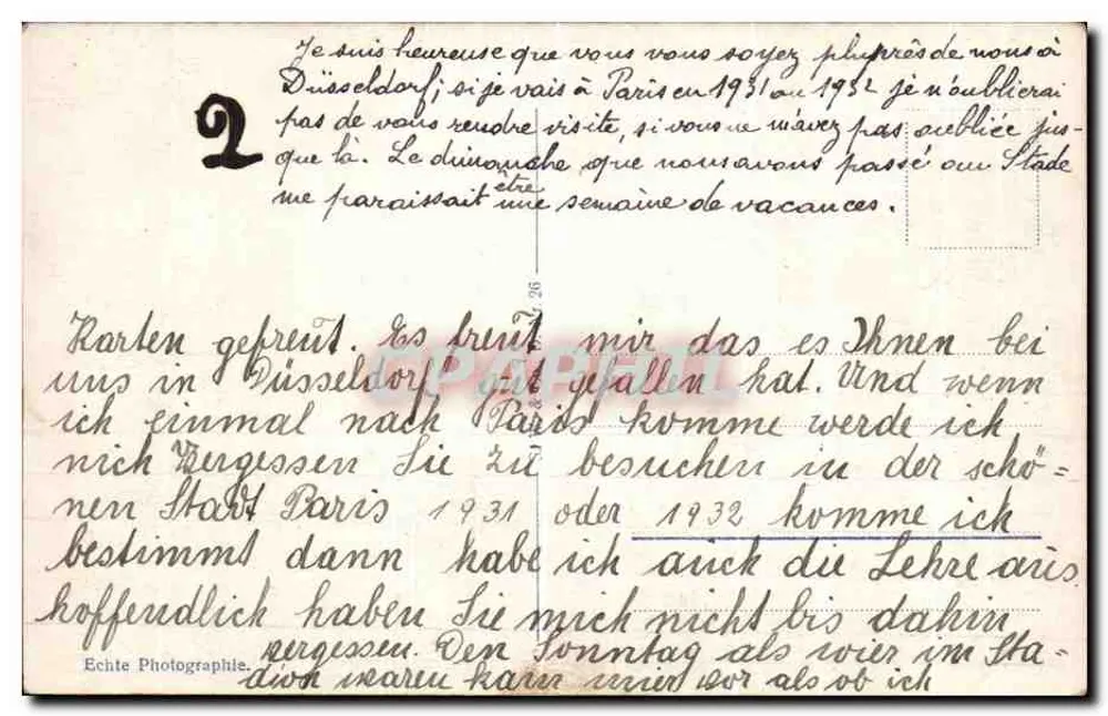 Düsseldorf, Neue Kunsthalle und Empfangsgebäude — Echte Photographie - Rückseite