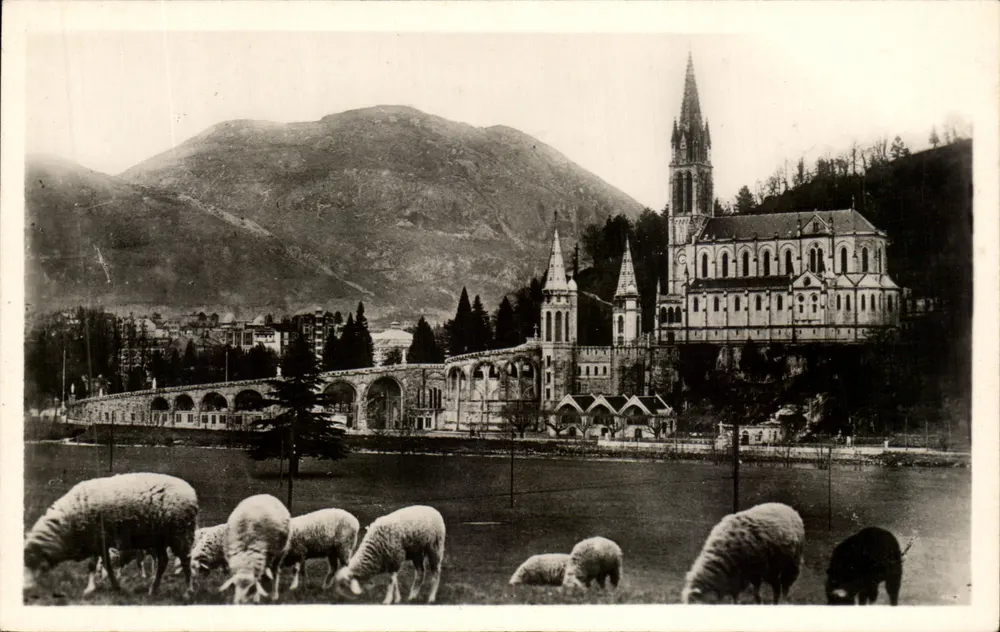 Die Basilika und der Pic du Jer — Lourdes — Ausgabe P. DOUCET - Lourdes - Vorderseite