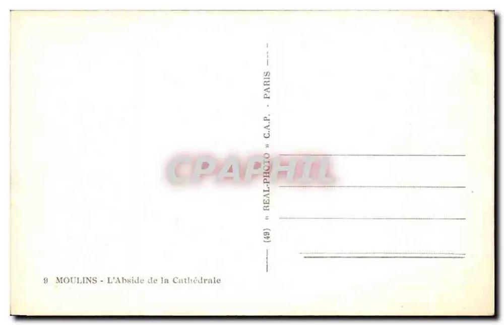 Moulins — A Abside da Catedral — C.A.P. Paris - Verso