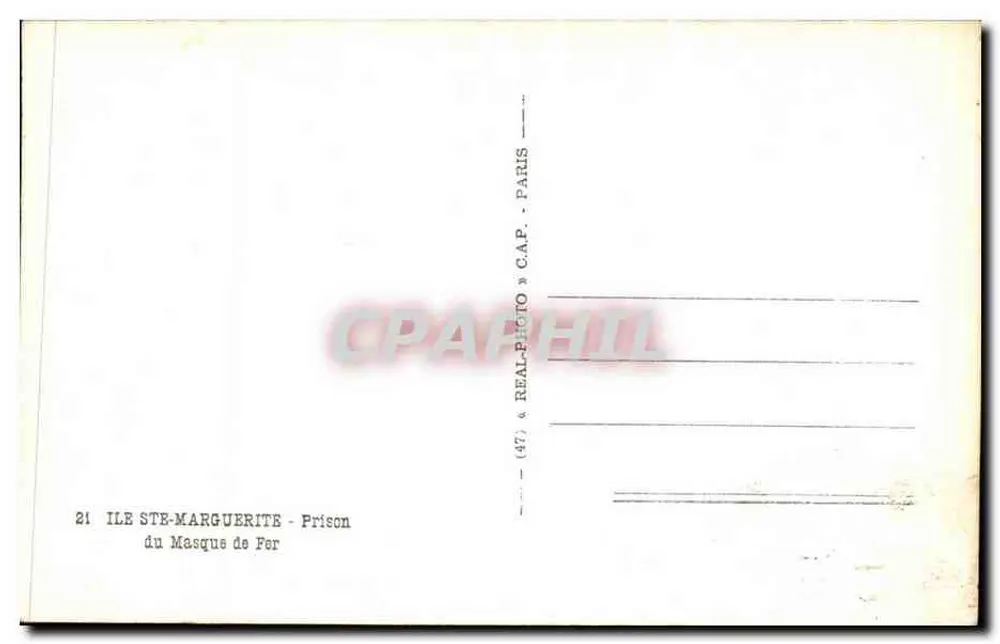 Prigione del Maschera di Ferro — Isola di Sainte-Marguerite —- n°21 - Verso