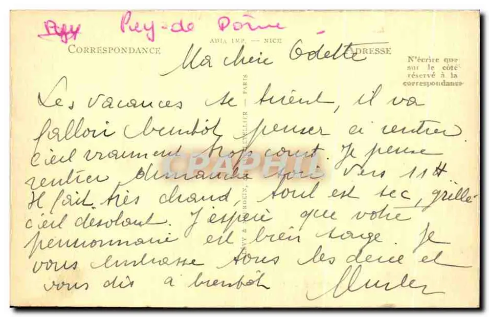 Cour Renascentista, rua da Horloge — Riom — Editor Amat - Verso