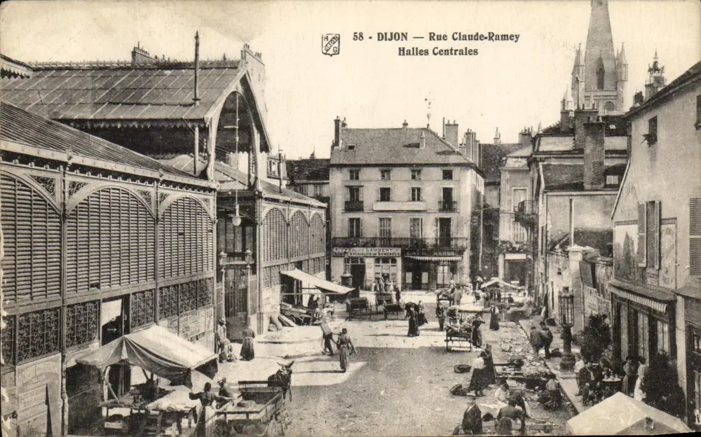 Dijon — Rue Claude-Ramey — Halles Centrales — Éditeur H. G. n° 58 - Frente