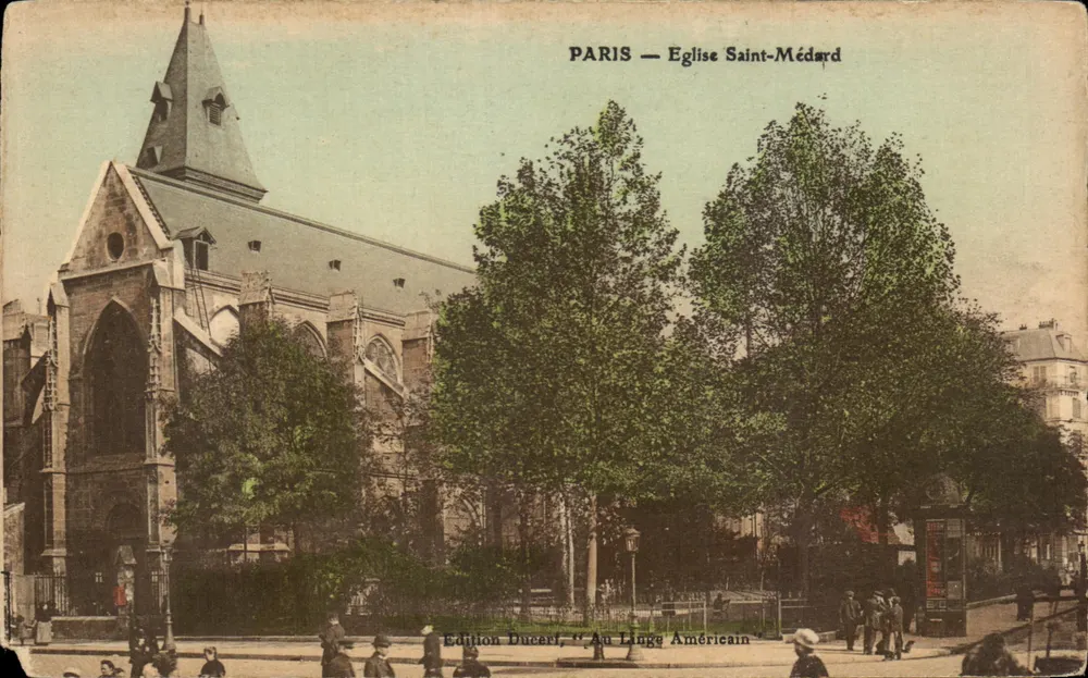 PARIS — Igreja de Saint-Médard — Édition Ducerl, 'Au Linge Américain' - Frente