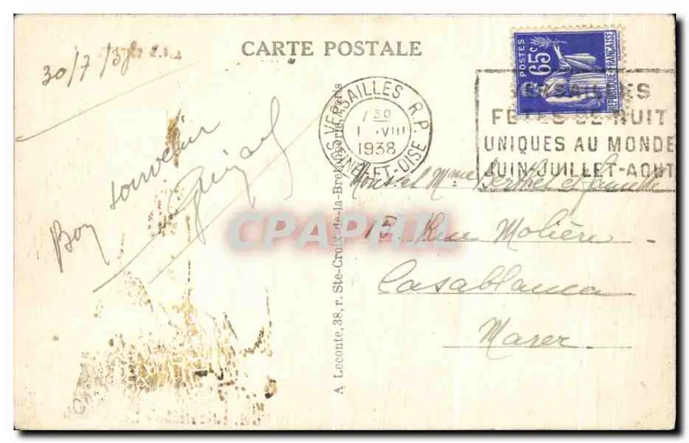Versailles — O Castelo — A Mesa da Paz — II. - Verso