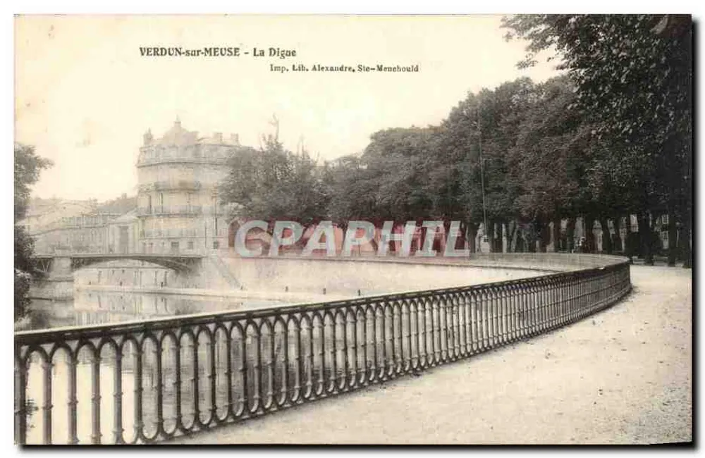Verdun-sur-Meuse - A Digue — Imp. Lib. Alexandre, Ste-Menehould - Frente