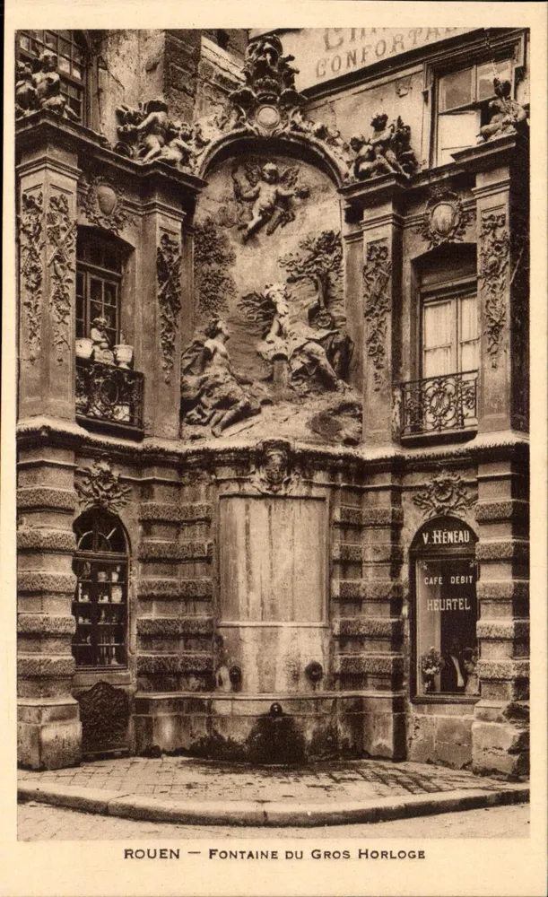 Rouen — Fontäne des Großen Uhrens — Edition der Nouvelles Galeries, Rouen - Vorderseite