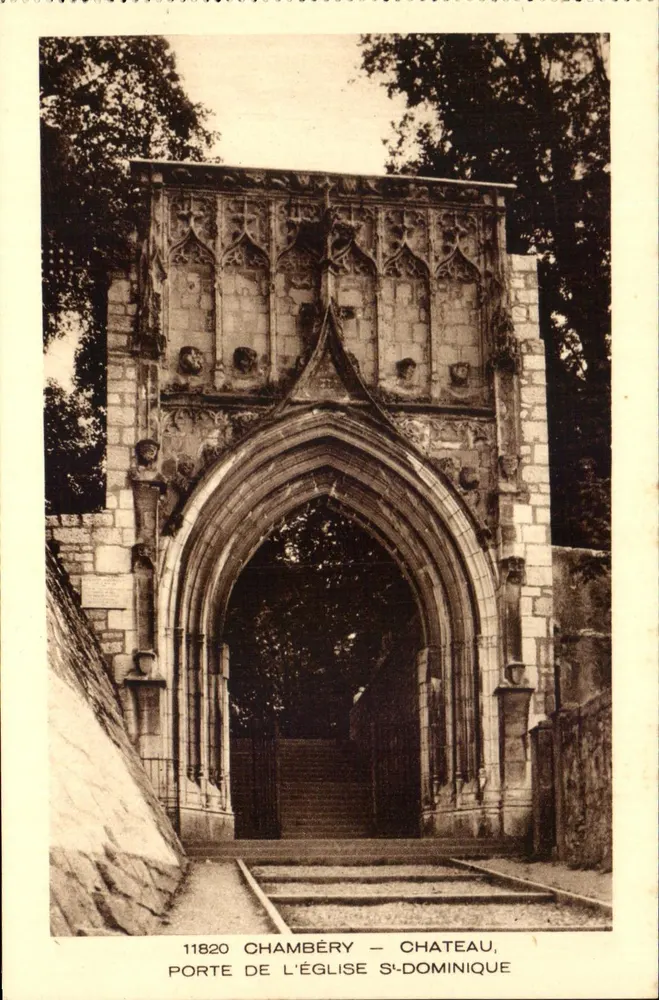 Chambéry — Schloss, Tor der Kirche Saint-Dominique — Les Deux Saviès - Vorderseite