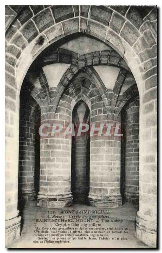 Mont Saint-Michel — Krypta der großen Säulen — Die Abtei - Vorderseite