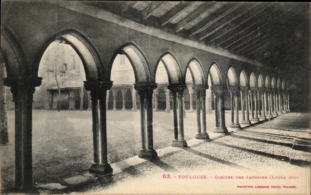 Toulouse - Claustro dos Jacobinos — Fototipia Labouche Frères, Toulouse, n°63 - Frente