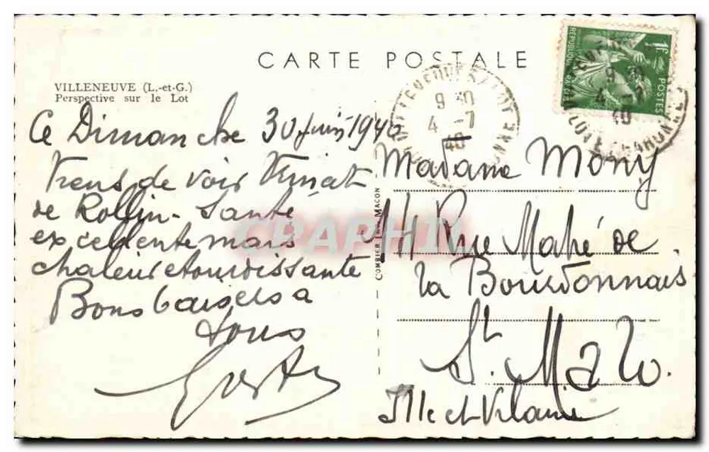 Villeneuve (L.-et-G.) — Perspectiva sobre o Lot — editor Cim - Verso