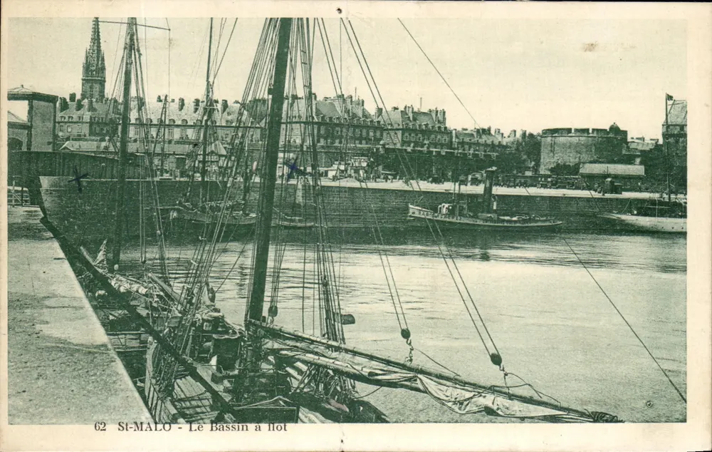 St-Malo — Le Bassin à flot — Éditeur : imprimerie de St-Malo, n° 62 - Vorderseite