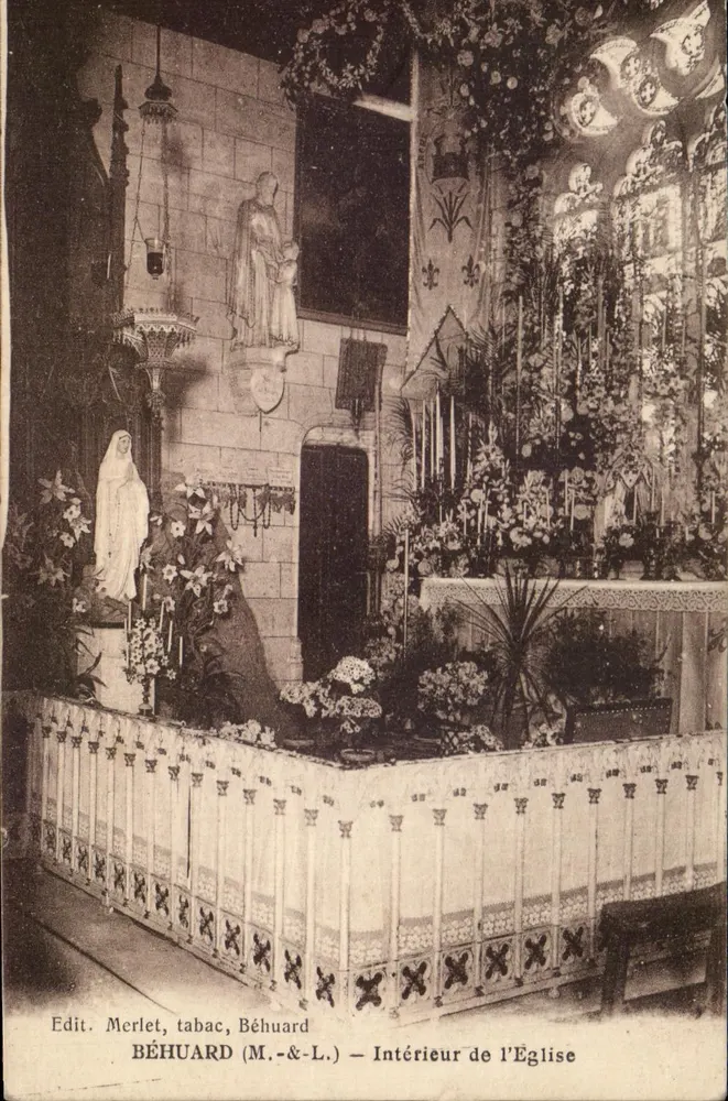 Interior da Igreja — Béhuard (M.-&-L.) — Edit. Merlet, tabac, Béhuard - Frente