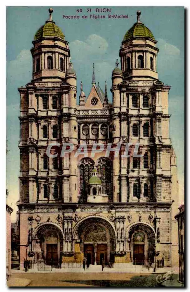 Fachada da Igreja de São Miguel — Dijon — N° 21 — Editor C° dos Artes - Frente