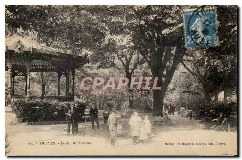 Troyes - Garten des Rochers — Maison des Magasins Réunis, Verlag Troyon, Nr. 119 - Vorderseite
