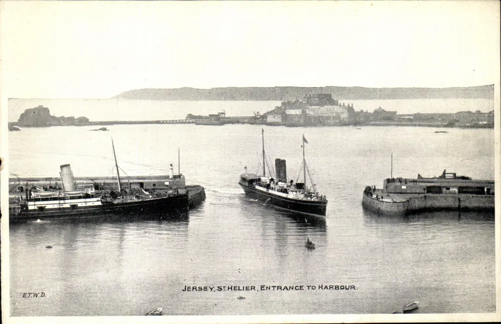 Jersey, St Helier — Einfahrt zum Hafen — Éditeur E.T.W.D. - Vorderseite