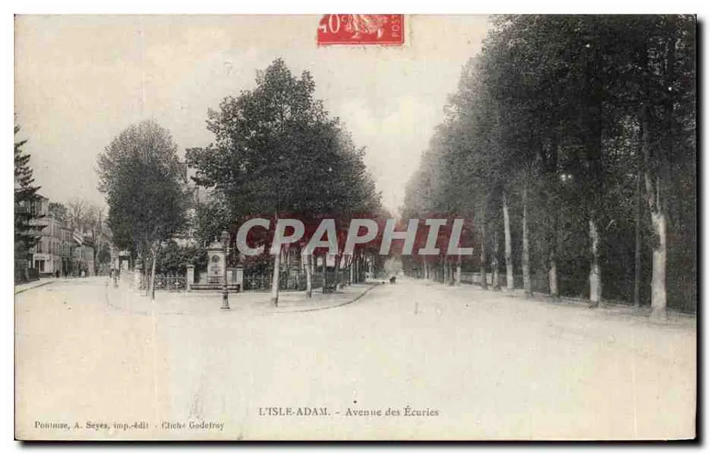 L'ISLE-ADAM — Avenue des Écuries — éditeur A. Seyes, imp.-édit. (Château Godetroy) - Frente