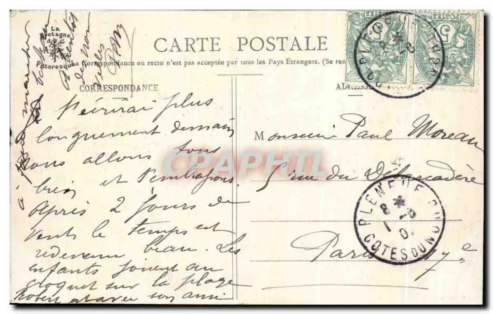 Castillo de Nantois, en Pléneuf — La Bretaña Pittoresca — Éditions & Verneuil - Reverso