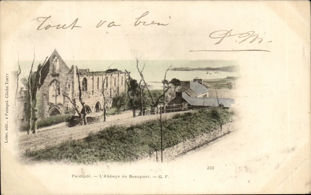 Paimpol — A Abadia de Beauport — G.F. — edição LANE, cliché TOARRY - Frente