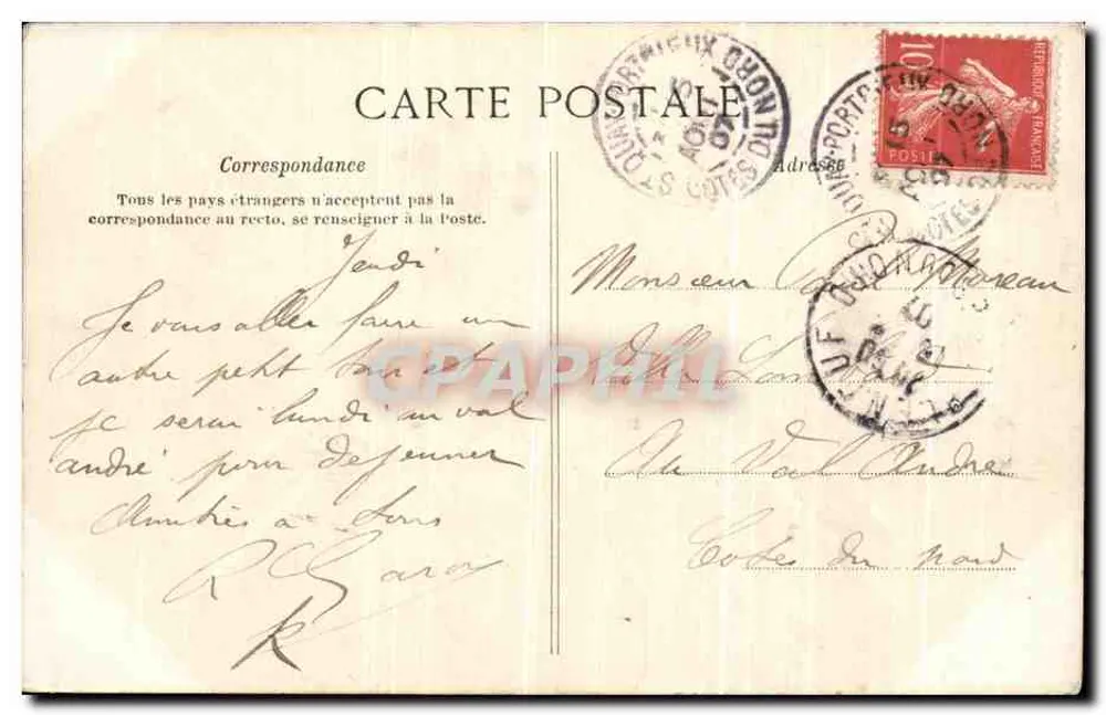 Ruínas da Abadia de Beauport — A. Peuroux, Ed. Portrieux (Côtes-du-Nord) - Verso