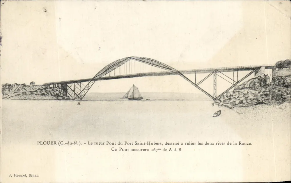 PLOUER (C.-du-N.) — O futuro Ponte do Porto São Huberto — J. Rouxel, Dinan - Frente