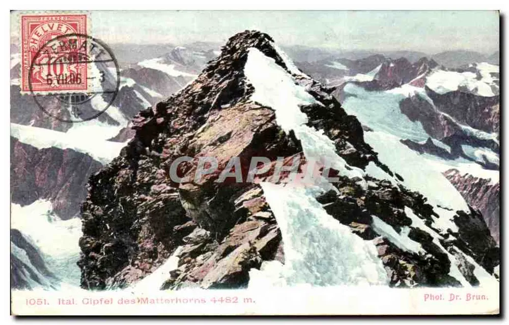 इटली. मैटरहॉर्न के शिखर 4482 मीटर — फोटो. डॉ. ब्रुन — श्रृंखला 1051 - आगे