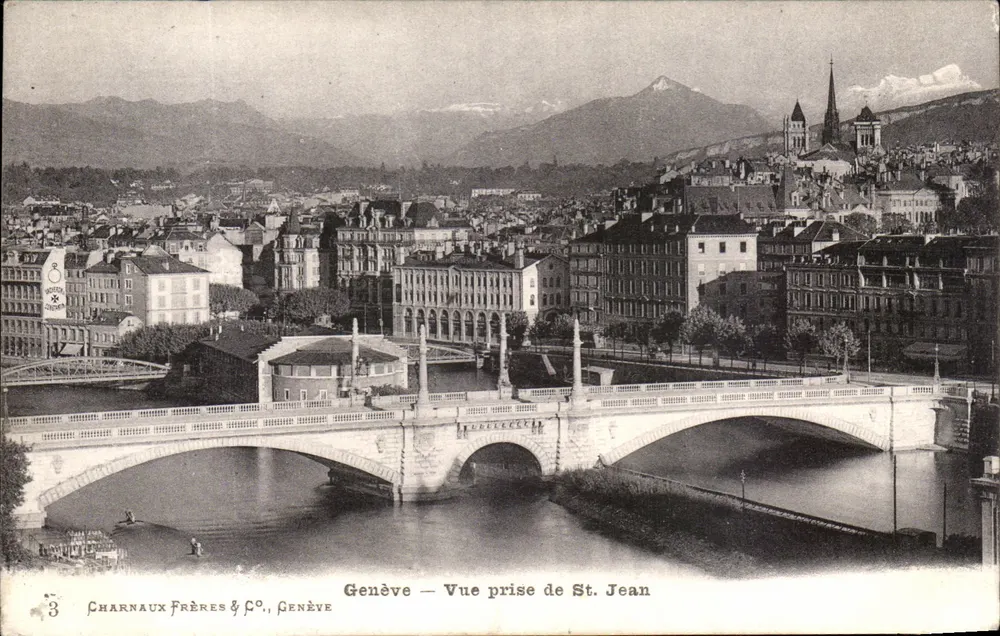 Ginevra — Vista presa da San Gion — Charnaux Frères & Co., Ginevra, n°3 - Recto