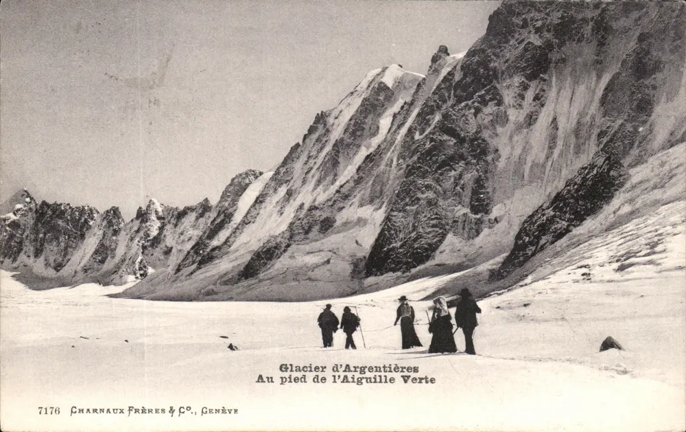 Gletscher von Argentières — Am Fuße der Aiguille Verte — Charnaux Frères & Co., Genf, n°7176 - Vorderseite
