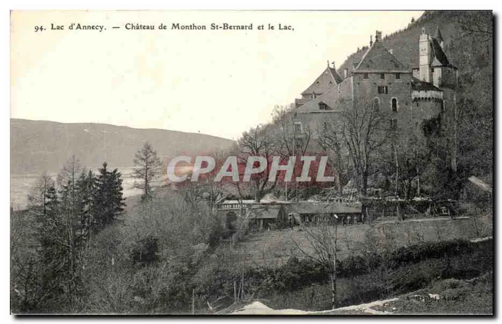 Lac d'Annecy — Schloss Monthon St-Bernard und der See — Verleger B. Delaunay - Vorderseite