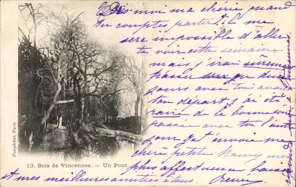 Bois de Vincennes — Un Pont — Ponglebhat, Parigi, n°13 - Recto
