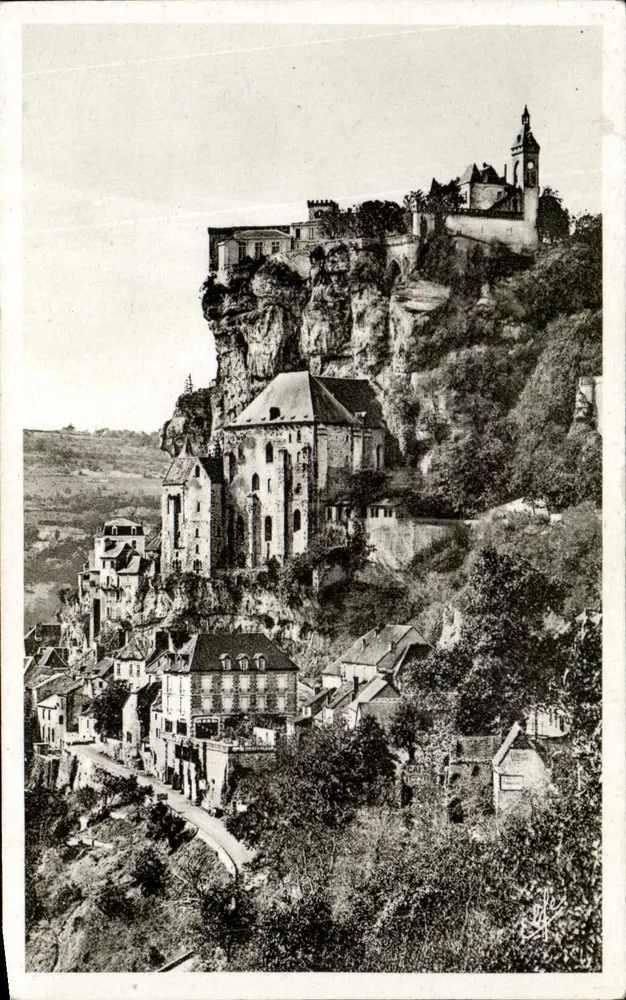 Rocamadour — Ansicht des Schlosses und des Felsens, der die Stadt überragt — Éditions Labouche, Toulouse - Vorderseite