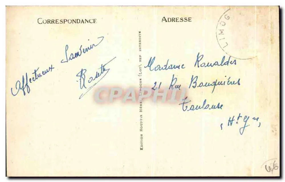 Limogne — Vue Générale — Édition Roufoux (Lot) - Verso