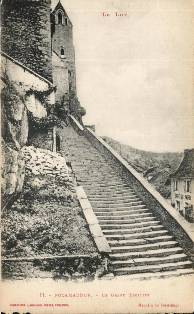 Rocamadour — O Grande Escalier — Fototipia Labouche Frères, Toulouse, n°11 - Frente