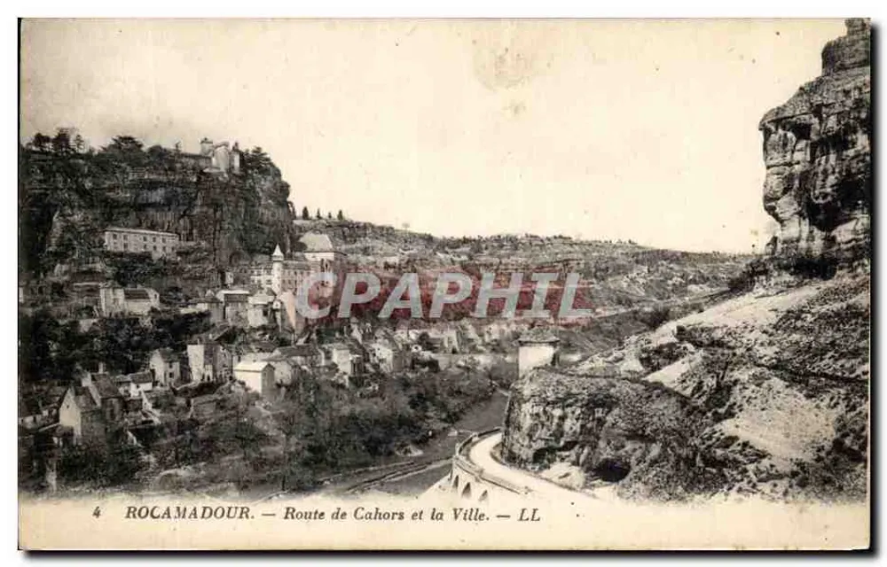 Rocamadour — Route nach Cahors und die Stadt — LL - Vorderseite