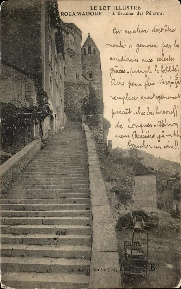 Rocamadour — A Escada dos Peregrinos — Lib. Baudet, St-Céré (Lot) - Frente