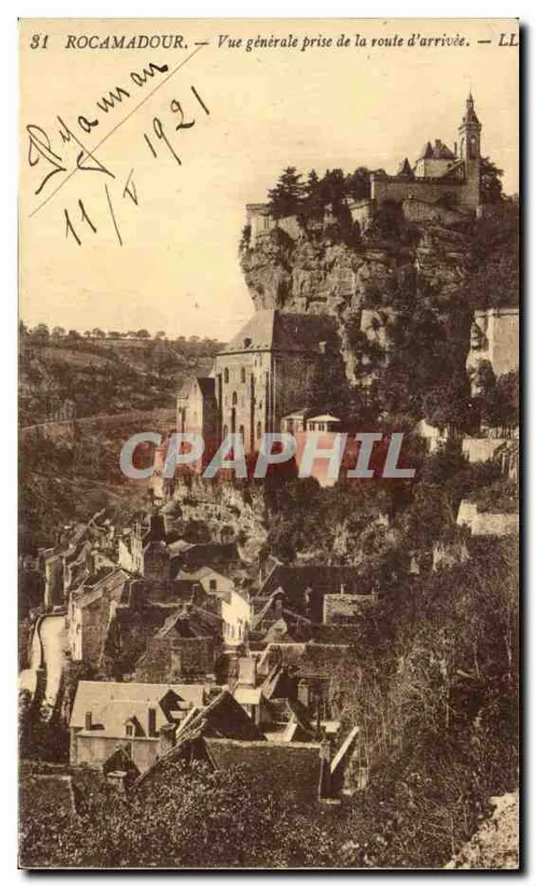 Rocamadour — Vue générale prise de la route d'arrivée — LL - Anverso