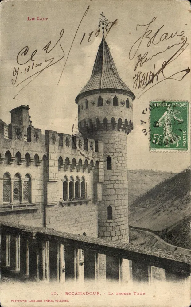 Rocamadour — La Grosse Tour — Phototypie Labouche Frères, Toulouse, n°10 - Frente
