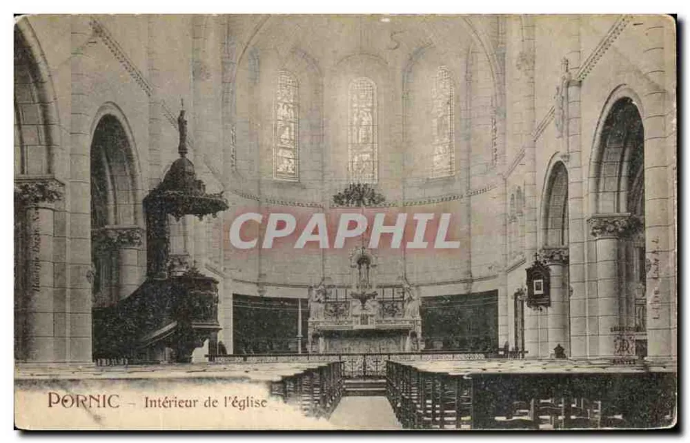 Pornic — Intérieur de l'église — éditeur Lefèvre, Paris - Awers