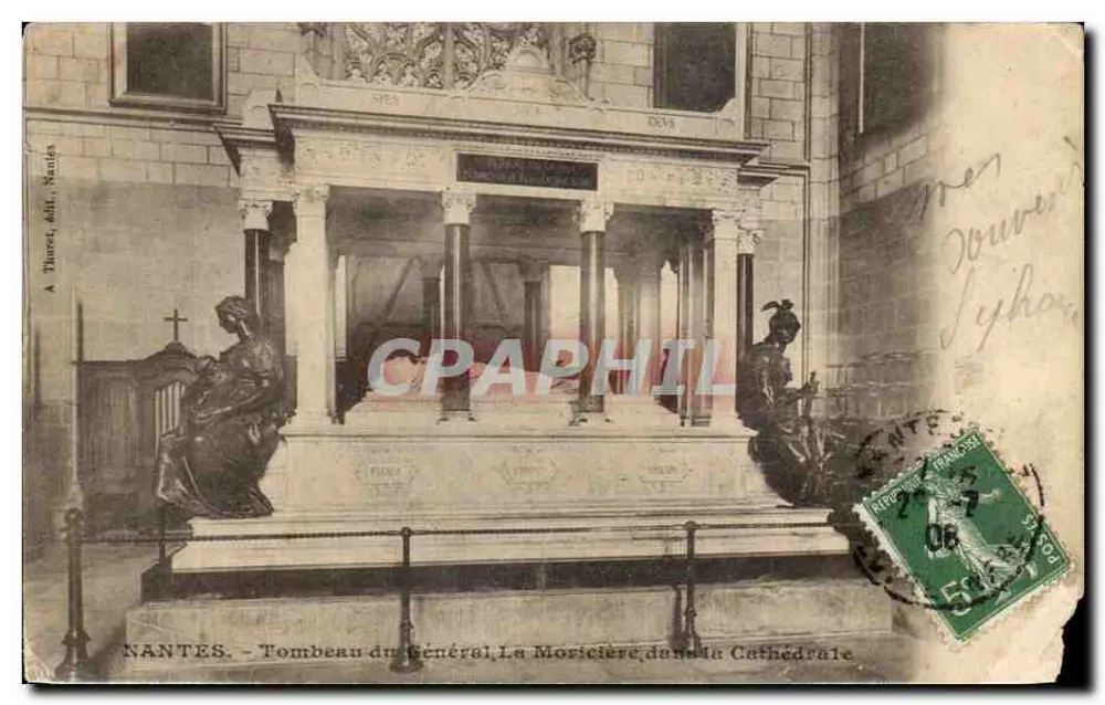 NANTES - Grabmal des Generals La Moricière in der Kathedrale — Verlag A. Thurret, Verlag Nanida - Vorderseite