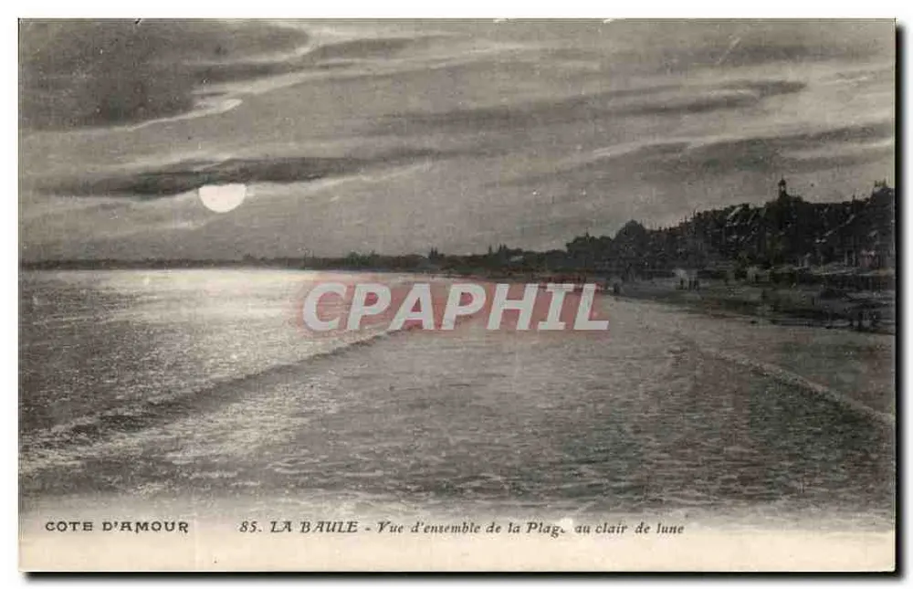 La Baule - Vista geral da Praia sob a luz da lua — Côte d'Amour, n°85 - Frente