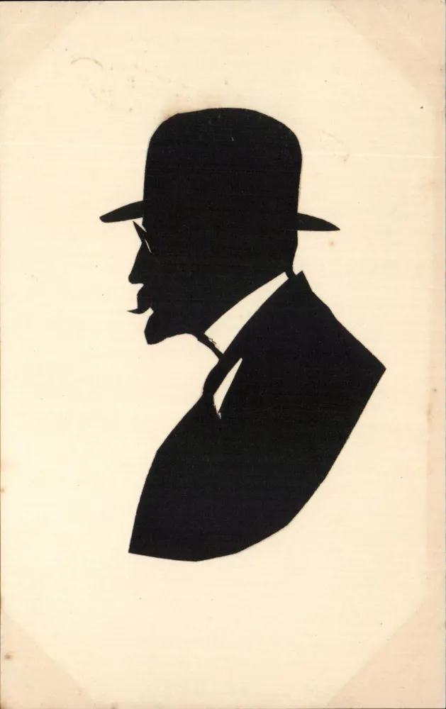 Silhouette eines Mannes in einem Anzug - Vorderseite