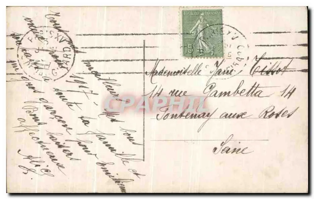 Soldat und Kind — Frohe Neujahr — unbekannter Verlag - Rückseite